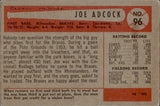 1954 Joe Adcock Bowman #96 Milwaukee Braves BV $20