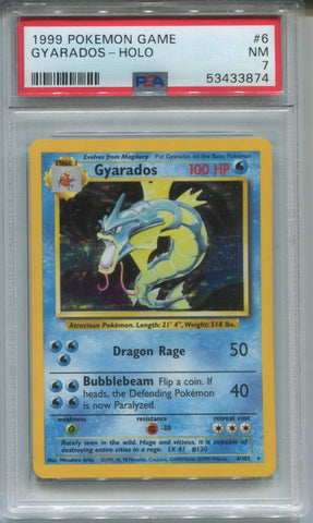 1999 Gyarados Pokemon Game HOLO PSA 7 #6 3874