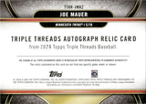 2024 Joe Mauer Topps Triple Threads GOLD JERSEY AUTO 8/9 AUTOGRAPH RELIC #TTAR-JMA2 Minnesota Twins HOF