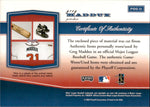 2002 Greg Maddux Playoff PIECE OF THE GAME JERSEY RELIC #POG-25 Atlanta Braves HOF