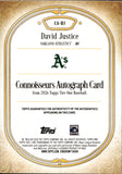 2026 David Justice Topps Tier One CONNOISSEURS AUTO 038/199 AUTOGRAPH #CA-DJ Oakland A's