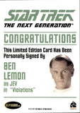 2011 Ben Lemon as Jev Rittenhouse The Complete Star Trek: The Next Generation Series 1 AUTO AUTOGRAPH #_BELE Violations 1