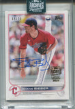 2024 Shane Bieber Topps Archives AUTO 64/75 AUTOGRAPH #21 Cleveland Guardians
