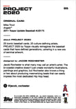2020 Mike Trout Topps Project 2020 JACOB ROCHESTER 2011 UPDATE #85 Anaheim Angels