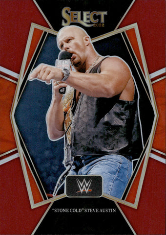 2022 "Stone Cold" Steve Austin Panini Select WWE PREMIER LEVEL MAROON 025/149 #180 WWE Legend