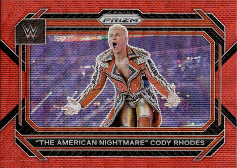 2023 "The American Nightmare" Cody Rhodes Panini Prizm WWE RUBY RED WAVE #1 Monday Night Raw