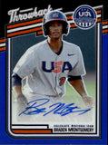 2026 Braden Montgomery Panini USA BASEBALL STARS & STRIPES BLUE THROWBACK AUTO 18/49 AUTOGRAPH #TS-BM Chicago White Sox