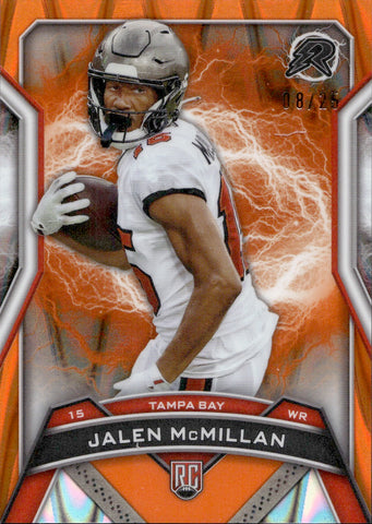 2024 Jalen McMillan Topps Resurgence ORANGE RAYWAVE REFRACTOR ROOKIE 08/25 #189 Tampa Bay Buccaneers