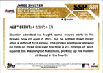 2023 Jared Shuster Topps Update ROOKIE SSP GOLDEN MIRROR IMAGE VARIATION RC #US309 Atlanta Braves