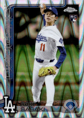 2025 Roki Sasaki Topps Chrome RAYWAVE ROOKIE Los Angeles Dodgers #217