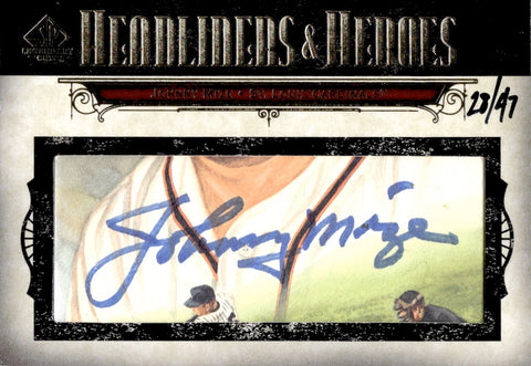 2008 Johnny Mize Upper Deck SP Legendary Cuts HEADLINERS & HEROES CUT AUTO 28/47 AUTOGRAPH #HH-JM St. Louis Cardinals