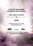 2025 Topps Chrome Star Wars Autograph Ravi Cabot-Conyers as Wim #A-RCG AUTO DEBUT