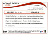 2014 Mookie Betts Topps Update WALMART BLUE ROOKIE RC #US-301 Boston Red Sox