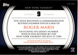 2012 Roger Maris Topps Series 1 COMMEMORATIVE RETIRED NUMBER PATCH New York Yankees #RN-RM