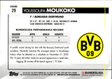 2020-21 Youssoufa Moukoko Topps Chrome Bundesliga ROOKIE RC #29 Borussia Dortmund 1