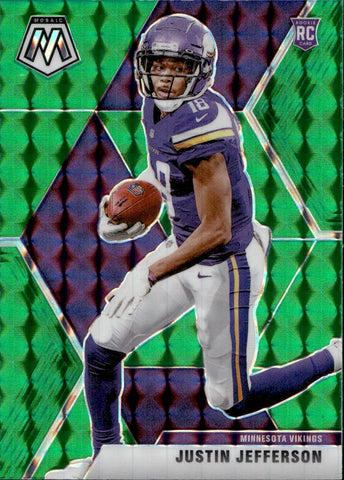 2020 Justin Jefferson Panini Mosaic GREEN ROOKIE RC #209 Minnesota Vikings