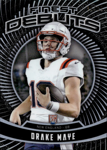 2024 Drake Maye Topps Finest DEBUTS BLACK REFRACTOR ROOKIE 16/25 RC #D-3 New England Patriots