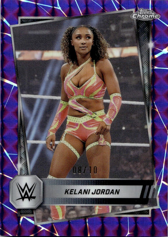 2025 Kelani Jordan Topps Chrome WWE PURPLE GEOMETRIC REFRACTOR 08/10 #117 NXT