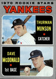 1970 Thurman Munson Dave McDonald ROOKIE STARS RC #189 New York Yankees