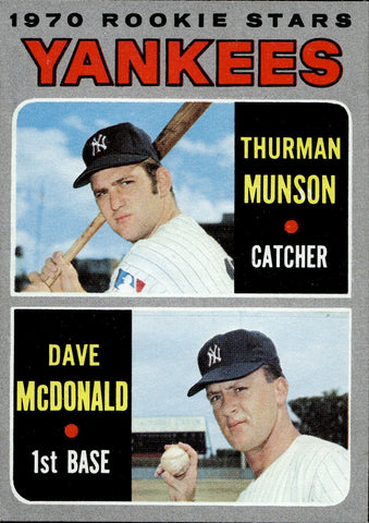 1970 Thurman Munson Dave McDonald ROOKIE STARS RC #189 New York Yankees