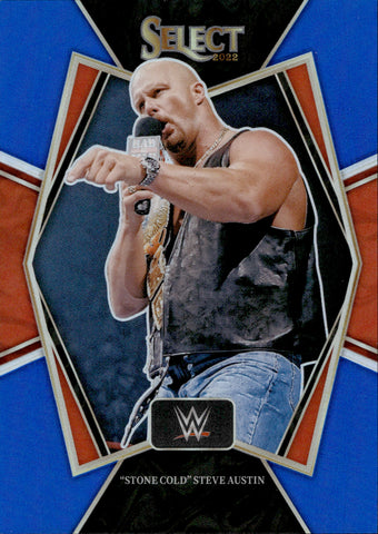 2022 "Stone Cold" Steve Austin Panini Select WWE PREMIER LEVEL BLUE 016/199 #180 WWE Legend