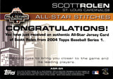 2004 Scott Rolen Topps Series 1 ALL-STAR STITCHES JERSEY RELIC #ASR-SR St. Louis Cardinals HOF