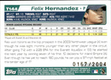 2004 Felix Hernandez Topps GOLD ROOKIE 0167/2004 RC #T144 Seattle Mariners