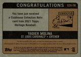 2021 Yadier Molina Topps Heritage CLUBHOUSE COLLECTION JERSEY RELIC #CCR-YM St. Louis Cardinals