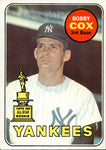 1969 Bobby Cox Topps ROOKIE RC #237 New York Yankees HOF