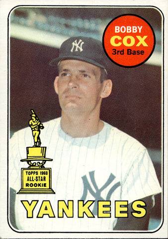 1969 Bobby Cox Topps ROOKIE RC #237 New York Yankees HOF