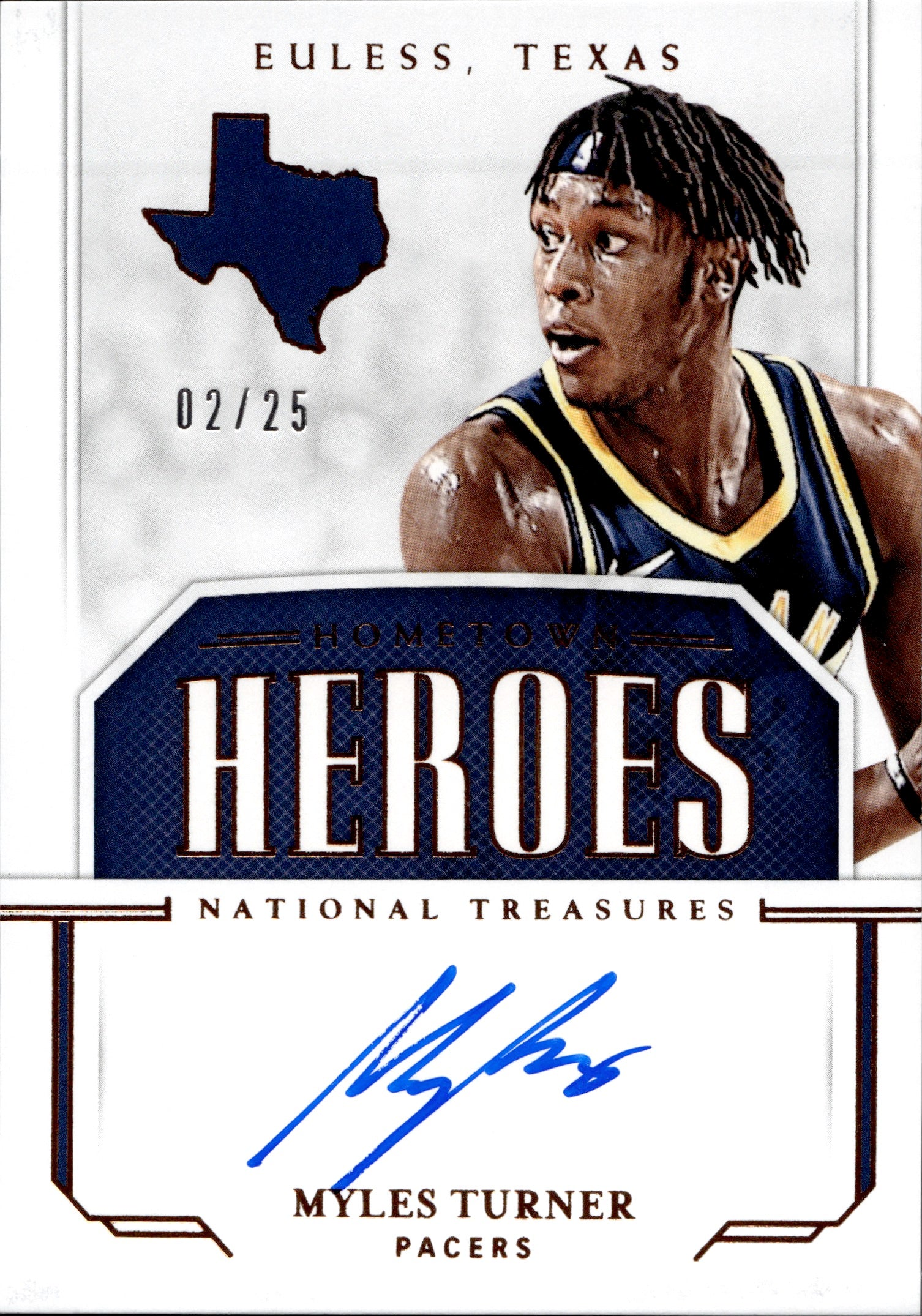 2018-19 Myles Turner Panini National Treasures HOMETOWN HEROES AUTO 02