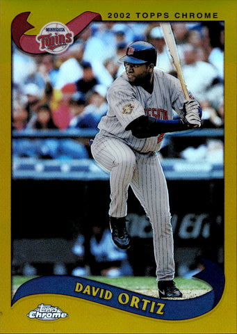 2002 David Ortiz Topps Chrome GOLD REFRACTOR #489 Minnesota Twins HOF