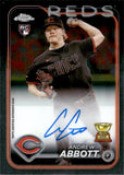 2024 Andrew Abbott Topps Chrome ROOKIE AUTO AUTOGRAPH #RA-AA Cincinnati Reds