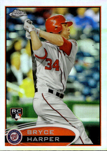 2012 Bryce Harper Topps Chrome ROOKIE REFRACTOR RC #196 Washington Nationals