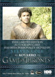 2024 Steven Cole as Kovarro Rittenhouse Game of Thrones LEGENDS OF THE REALM AUTO AUTOGRAPH #NA