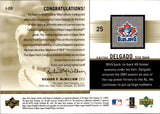 2002 Carlos Delgado Upper Deck GAME JERSEY AUTOGRAPH GOLD AUTO 5/25 Toronto Blue Jays #J-CD