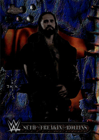 2025 Seth Rollins Topps Chrome Cactus Jack BLUE SONAR REFRACTOR 6/125 #17