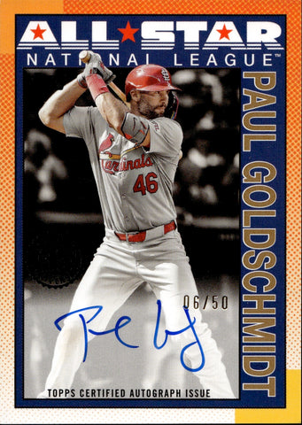 2025 Paul Goldschmidt Topps 1990 DESIGN ALL STAR AUTO 06/50 AUTOGRAPH #90AS-PG St. Louis Cardinals