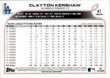 2022 Clayton Kershaw Topps Series 1 SP VARIATION #41 Los Angeles Dodgers