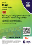 2025-26 Chadi Riad Autograph Topps Premier League #AC-CRI 46/50 GOLD AUTO CRYSTAL PALACE