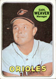 1969 Earl Weaver Topps HIGH NUMBER ROOKIE RC #516 Baltimore Orioles HOF BV $40