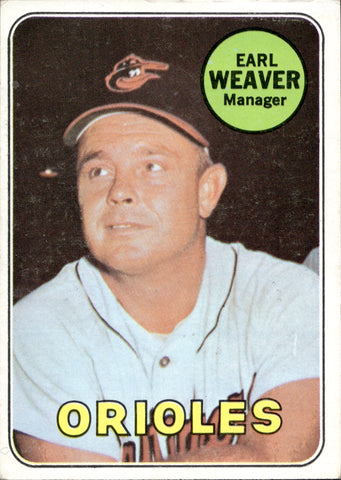 1969 Earl Weaver Topps HIGH NUMBER ROOKIE RC #516 Baltimore Orioles HOF BV $40
