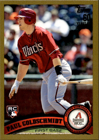 2011 Paul Goldschmidt Topps Update GOLD BORDER ROOKIE RC 1887/2011 #US47 Arizona Diamondbacks
