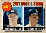 2017 Aaron Judge Tyler Austin Topps Heritage STAR ROOKIE RC #214 New York Yankees 1