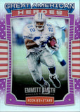 2017 Emmitt Smith Panini Rookies & Stars PURPLE REFRACTOR GREAT AMERICAN HEROES 38/49 #19 Dallas Cowboys HOF