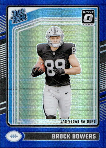 2024 Brock Bowers Donruss Optic BLUE HYPER RATED ROOKIE RC #215 Las Vegas Raiders