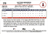 2024 Victor Mederos Topps SP TRUE PHOTO ROOKIE RC #270 Anaheim Angels