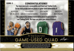 2024 Durant Giannis Tatum Booker Leaf In the Game Used QUAD JERSEY 17/40 Rockets Bucks Celtics Suns #GUMQ-5