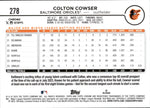 2024 Colton Cowser Topps Chrome ORANGE REFRACTOR ROOKIE 21/25 RC #278 Baltimore Orioles