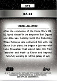 2024 R2-D2 Topps Chrome GALACTIC CIVIL WAR REBEL ALLIANCE GOLD REFRACTOR 44/50 #RA-8